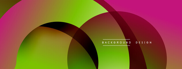 Obraz premium Abstract overlapping lines and circles geometric background with gradient colors