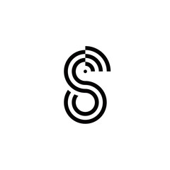 s initial connection logo design vector template