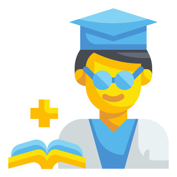 Mask Medical Student Flat Icon