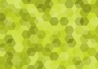 Fototapeta na wymiar 緑色の六角形を敷き詰めた幾何学模様背景