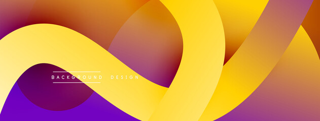 Abstract overlapping lines and circles geometric background with gradient colors