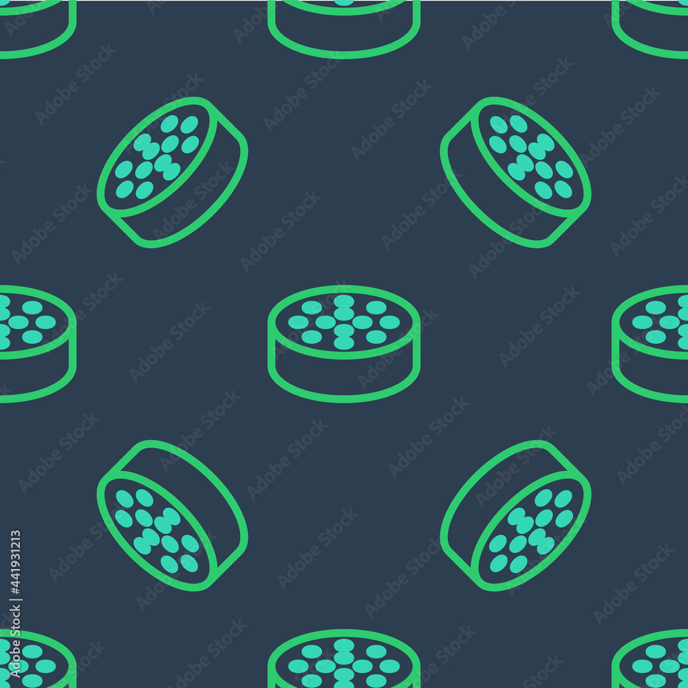 Poster line water sensor icon isolated seamless pattern on blue background. vector