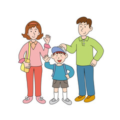 ハイキング家族