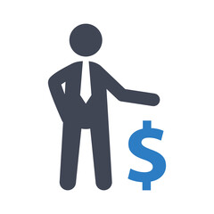 Rich businessman icon