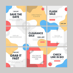 Sale square banner template for social media post, feed, banners design, web or internet advertisment. Trendy abstract square template with colorful concept.