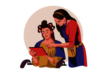 illustration hairdresser