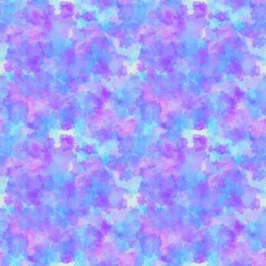 Blue background. Colored paint strokes, stains. Seamless pattern. Impressionistic wallpaper. Artistic background.