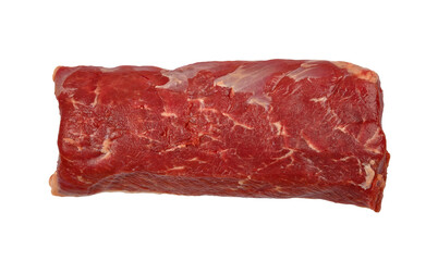 Raw lamb meat fillet steak isolated on white