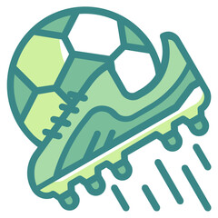 soccer shoe blue line icon