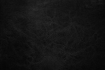 Fototapeta premium Dark black leather texture background. Abstract background concept