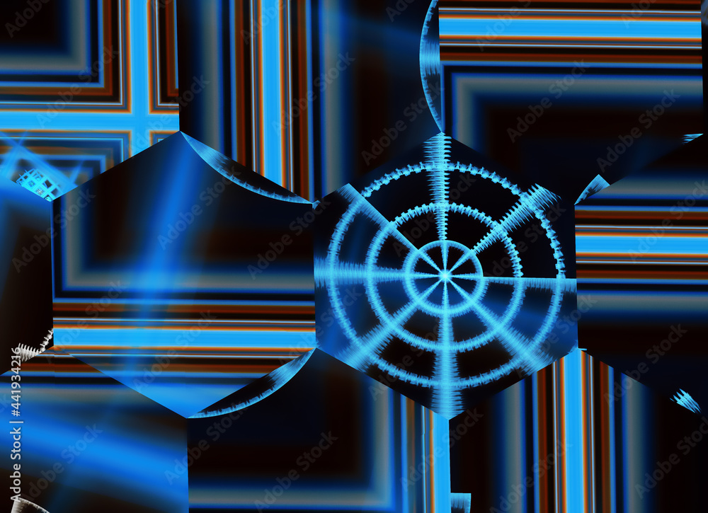 Poster technological textured background. fractal graphics. science and technology concept.