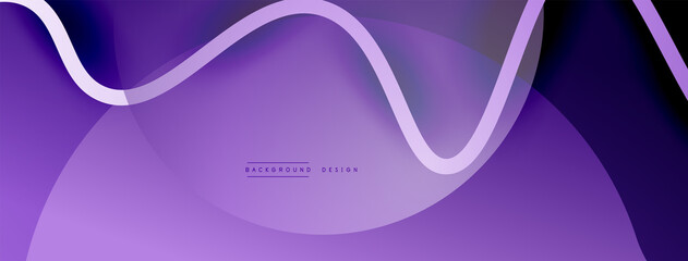 Abstract gradient background with wave line with shadow effect. Geometric composition. 3D shadow effects and fluid gradients