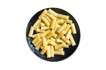 pasta is ready to eat macaroni ziti or penne main course italian cuisine on the table healthy food...