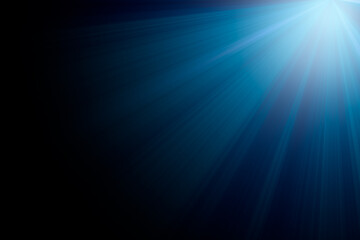 blue rays light on black background for overlay design