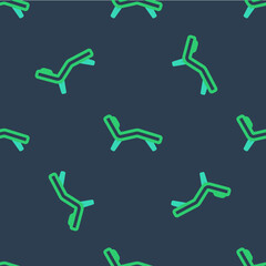 Line Armchair icon isolated seamless pattern on blue background. Vector