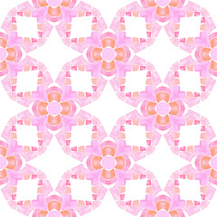 Ethnic hand painted pattern. Orange stylish boho