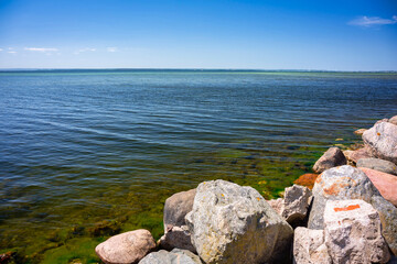 Fototapeta na wymiar Beautiful landscape of the Puck Bay on the Hel Peninsula in summer. Poland