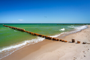 Beautiful landscape of the Baltic Sea on the Hel Peninsula in summer. Poland