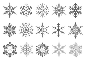 雪の結晶のベクターイラストアイコンセット