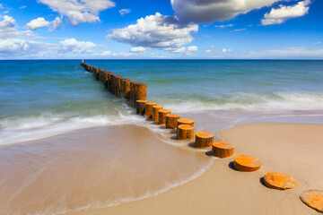 Beautiful landscape of the Baltic Sea on the Hel Peninsula in summer. Poland