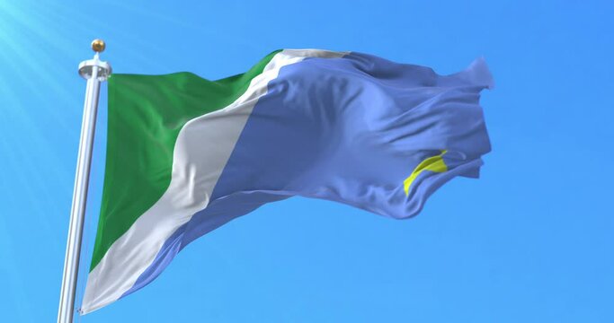 Mato Grosso do Sul state flag, Brazil. Loop