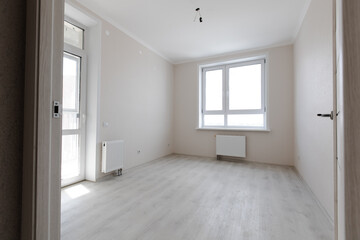 Modern white minimalist interior blank wall. Rooms in the apartment.