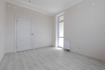 Modern white minimalist interior blank wall. Rooms in the apartment.