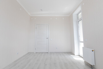 Modern white minimalist interior blank wall. Rooms in the apartment.
