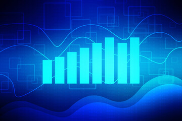 2d rendering Stock market online business concept. business Graph 

