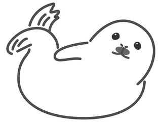 白くてもちもちのアザラシの赤ちゃん © umemomu