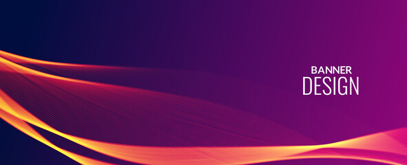 Dark abstract background with flowing colorful wave banner background pattern