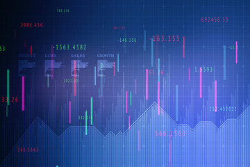 2d rendering Stock market online business concept. business Graph 
