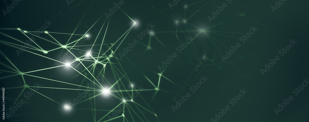 Sticker panoramic abstract dot and triangle connection., the world is connect concept, digital futuristic mi