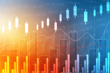 Obraz na płótnie Canvas 2d rendering Stock market online business concept. business Graph 