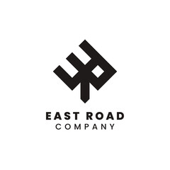 Initial letter ER with spade ace shape for company logo design