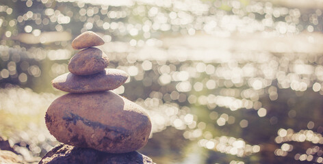Holistic health concept of zen stones .Concept body, mind, soul, spirit,	