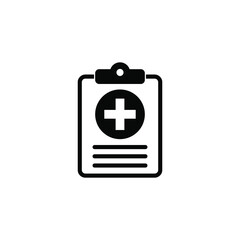 Obraz premium Health care diagnosis clipboard icon design template. Vector icon.