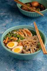 Ramen bowl, Light and Airy, rustic setup