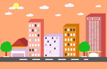 Obraz na płótnie Canvas skyscrapers, business headquarters, apartments, shops and modern cities vector illustration