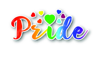 Gay Pride or LGBT party sticker. Symbol of Pride month, LGBTQ concept, equality and love concept