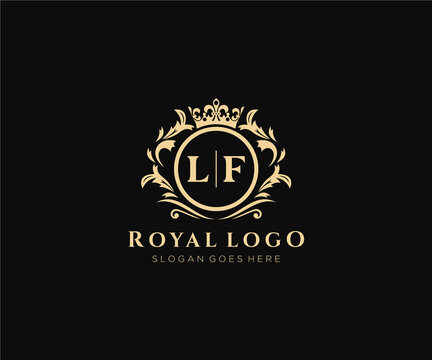 Initial LF Letter Luxurious Brand Logo Template, for Restaurant, Royalty, Boutique, Cafe, Hotel, Heraldic, Jewelry, Fashion and other vector illustration.