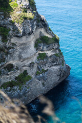 A lonely island rock in the ocean