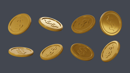 euro coins on black, 3d realistic coins isolated on white coin icon, Realistic gold coins. Golden shiny cash coin, jackpot coin dollar animation, gold 3D treasure prize, golden money illustration icon