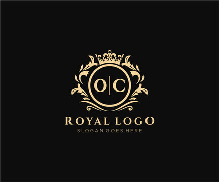 Initial OC Letter Luxurious Brand Logo Template, for Restaurant, Royalty, Boutique, Cafe, Hotel, Heraldic, Jewelry, Fashion and other vector illustration.
