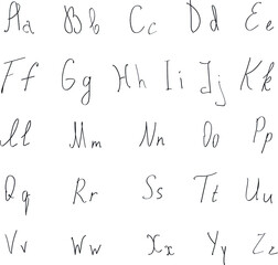 hand drawn alphabet