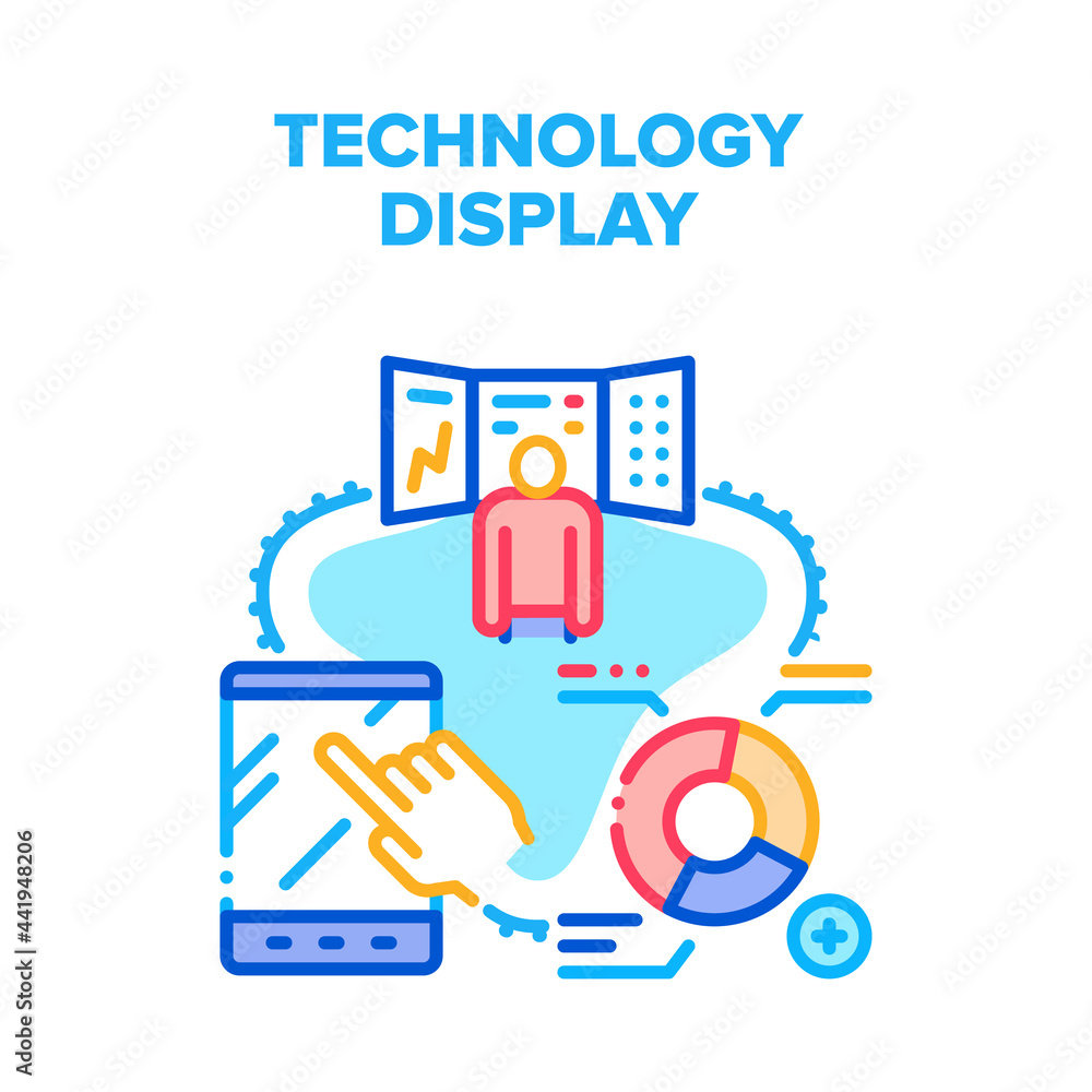 Aufkleber technology display device vector icon concept. tablet with touchscreen system and computer screen, t