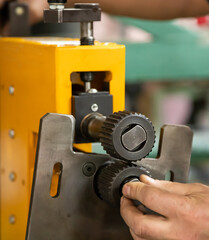 the machine for production of products from a plate during work