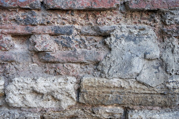 Old stone bricks wall texture close up