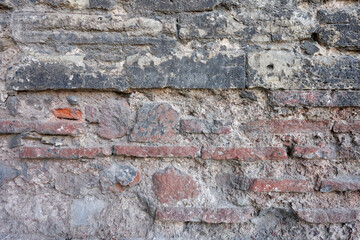 Old stone bricks wall texture close up