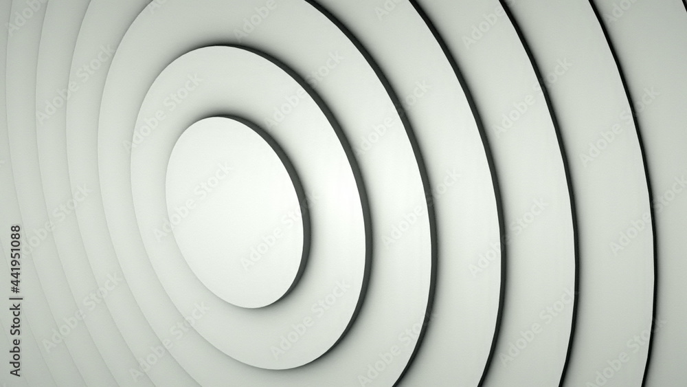 Poster background with a pattern of many rings, computer generated. 3d rendering of abstract circle set